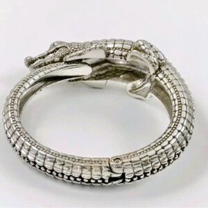 Brighton Silver Alligator Rhinestone Bracelet